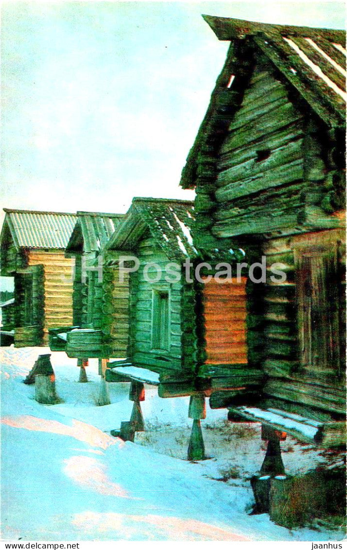 Architecture of Russian North - Village of Shardonem - Barns - 1974 - Russia USSR - unused - JH Postcards