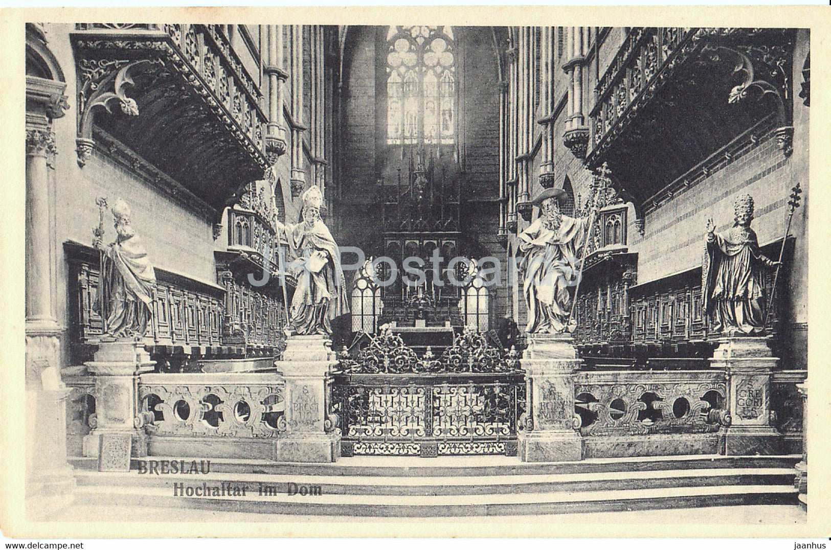 Breslau - Wroclaw - Hochaltar im Dom - cathedral - old postcard - Poland - unused - JH Postcards