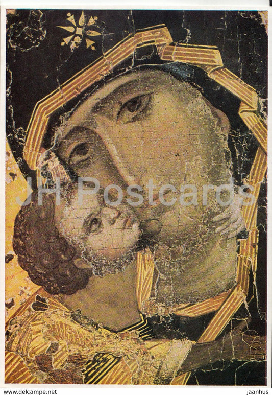 Byzantinische Ikone - Gottesmutter von Wladimir - icon - art - Germany DDR - unused - JH Postcards