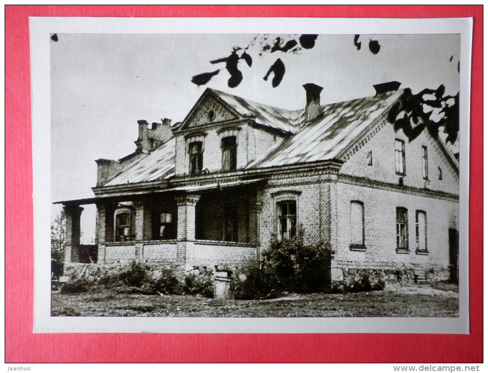 GabrielÄ— PetkeviÄaitÄ—-BitÄ— birthplace in Puziniskis - Lithuanian Writers's Birthplaces - 1966 - Lithuania USSR - unu - JH Postcards