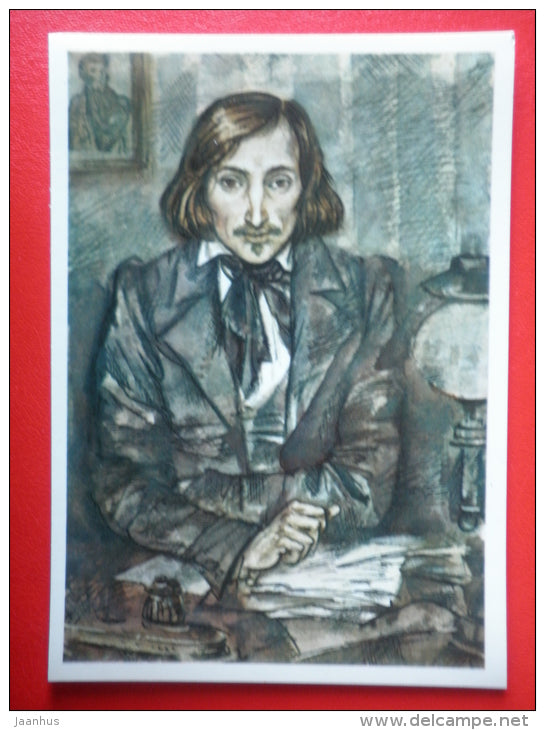 illustration by Y. Ivanov - Nikolai Gogol - Russian dramatists - 1978 - Russia USSR - unused - JH Postcards