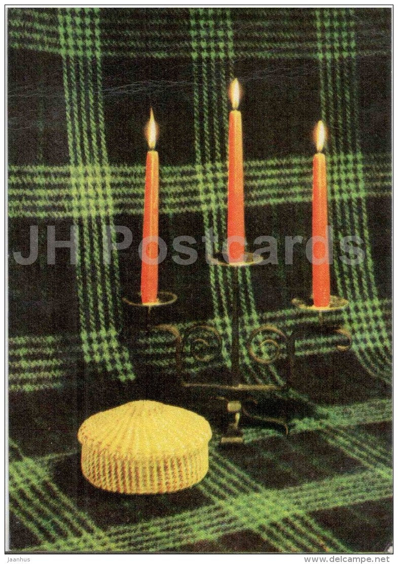 New Year Greeting Card - candles - 1 - 1969 - Estonia USSR - used - JH Postcards