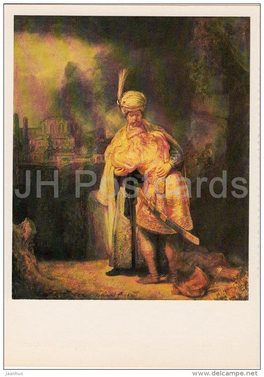 painting by Rembrandt - David and Jonathan , 1642 - Dutch art - Russia USSR - 1983 - unused - JH Postcards