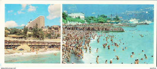 Yalta - city beaches - 1984 - Ukraine USSR - unused - JH Postcards