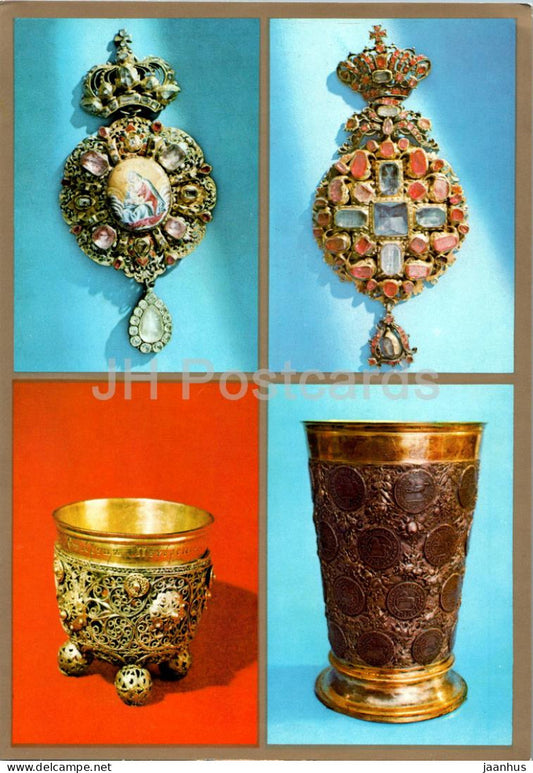 gold panagia - silver chalice - silver cup - Museum of Historic Treasures of Ukraine - 1979 - Ukraine USSR - unused