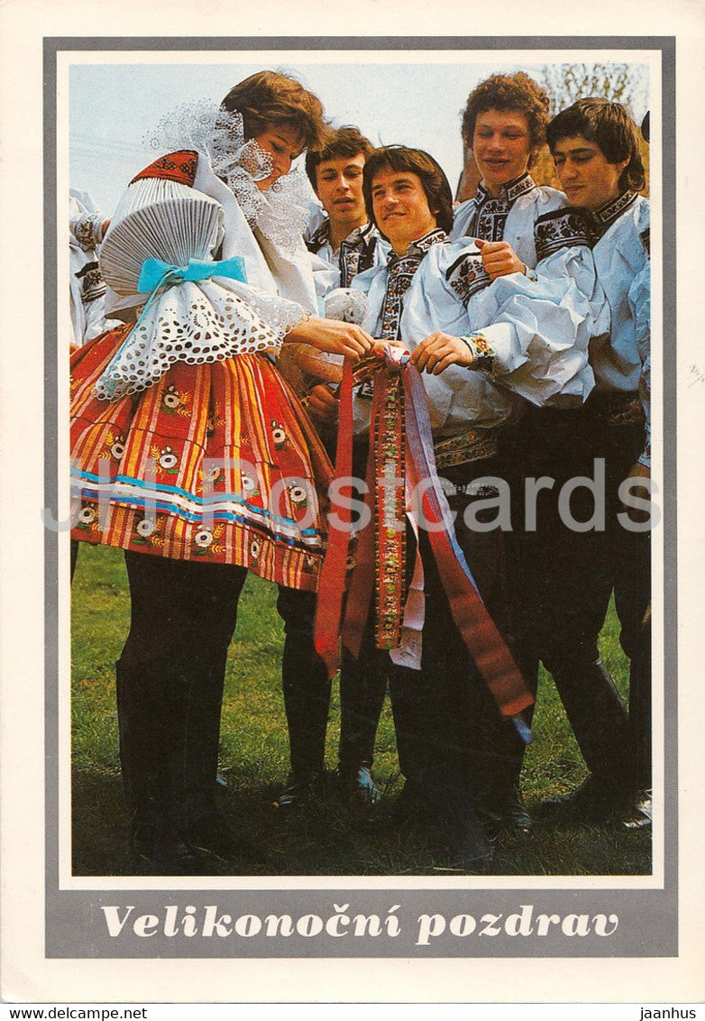 Velikonocni Pozdrav - Czech folk costumes - 1996 - Czech Republic - Czechoslovakia - used - JH Postcards