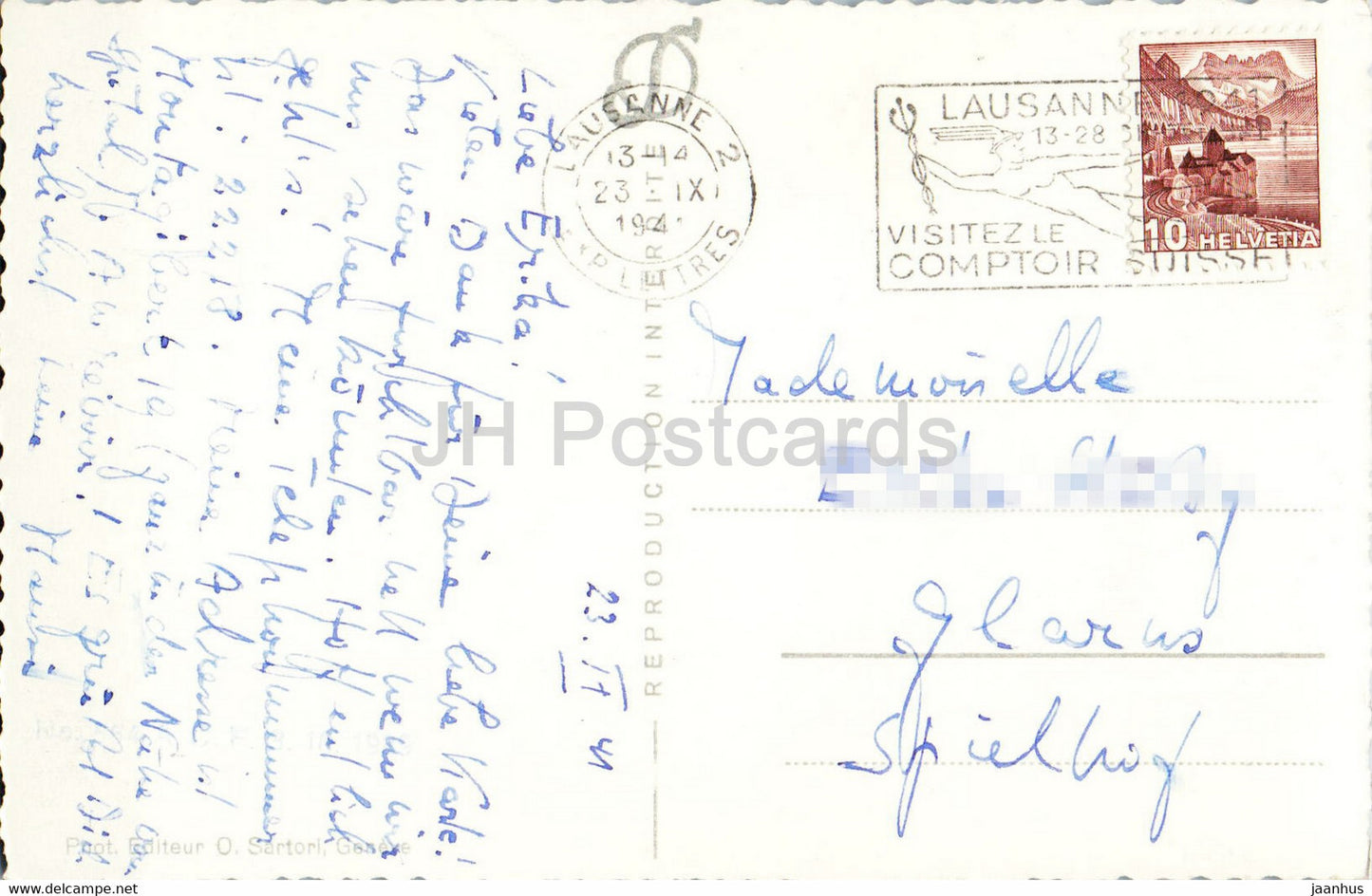 Lausanne - Vue Generale - 519 - alte Postkarte - 1941 - Schweiz - gebraucht