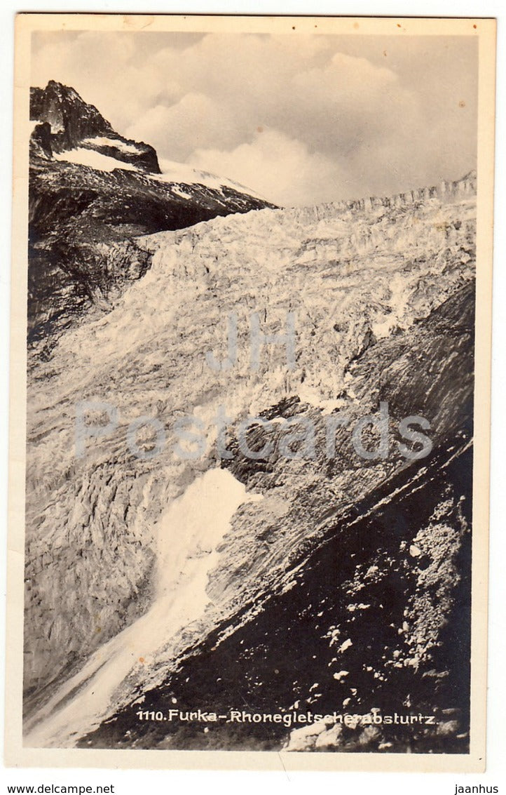 Rhonegletscherabsturtz - 1110 - Switzerland - old postcard - unused - JH Postcards