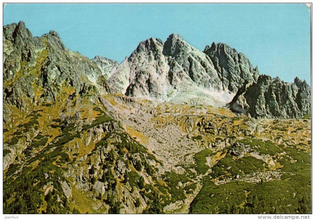 Vysoka peak - Draci Peak - Mengusovska valley - Vysoke Tatra - High Tatras - Czechslovakia - Slovakia - used 1968 - JH Postcards