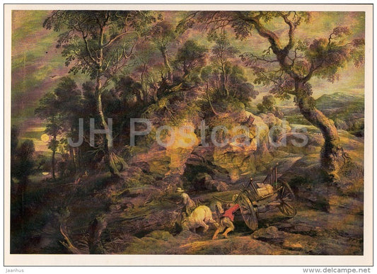 painting by Peter Paul Rubens - Landscape with stone carriers , 1620 - Flemish art - Russia USSR - 1983 - unused - JH Postcards