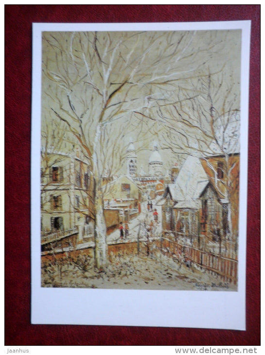 painting by Maurice Utrillo - Sacre-Coeur De Montmartre , 1934 - french art - unused - JH Postcards