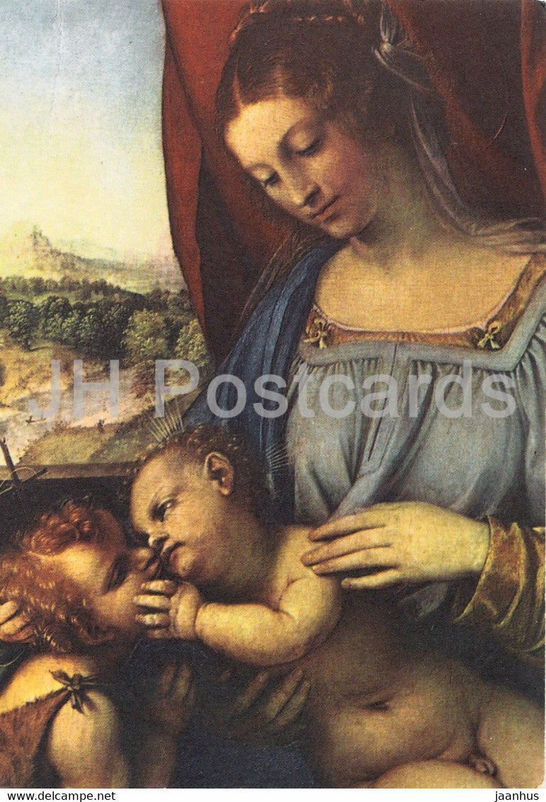 painting by Lorenzo Lotto - Maria - child - Italian art - Germany DDR - unused - JH Postcards