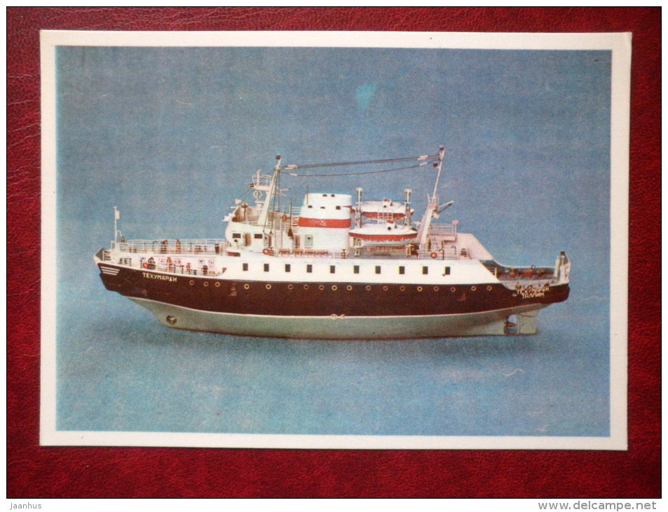 the ferry-icebreaker Tehumardi - model ship - 1979 - Estonia USSR - unused - JH Postcards