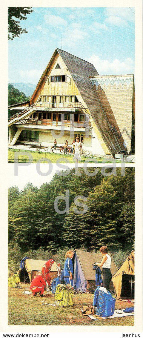 camp site near Nimchich gorge - camp - Hutsul Places - 1986 - Ukraine USSR - unused - JH Postcards