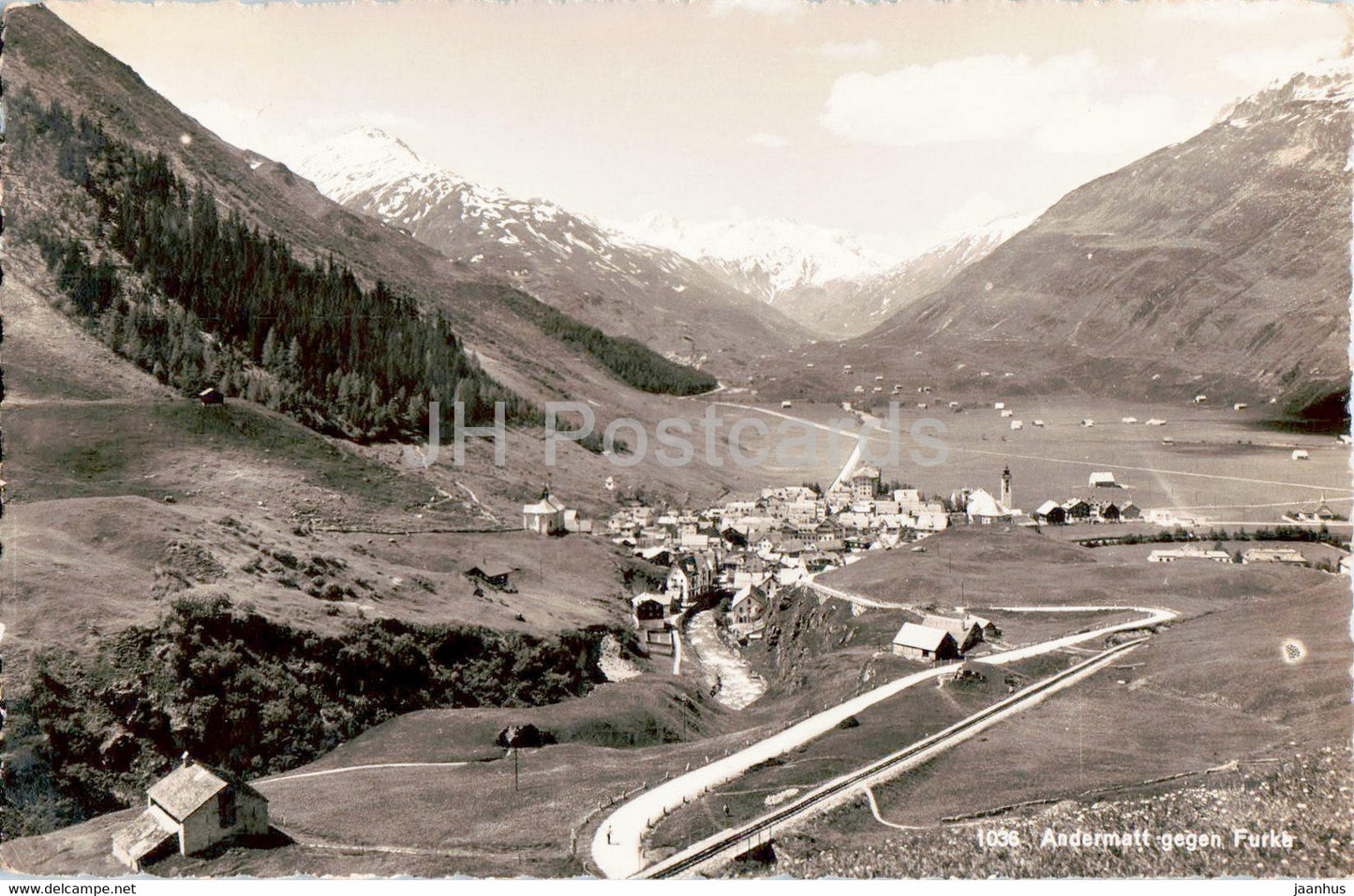 Andermatt gegen die Furka - military mail - Feldpost - 1036 - old postcard - 1943 - Switzerland - used - JH Postcards