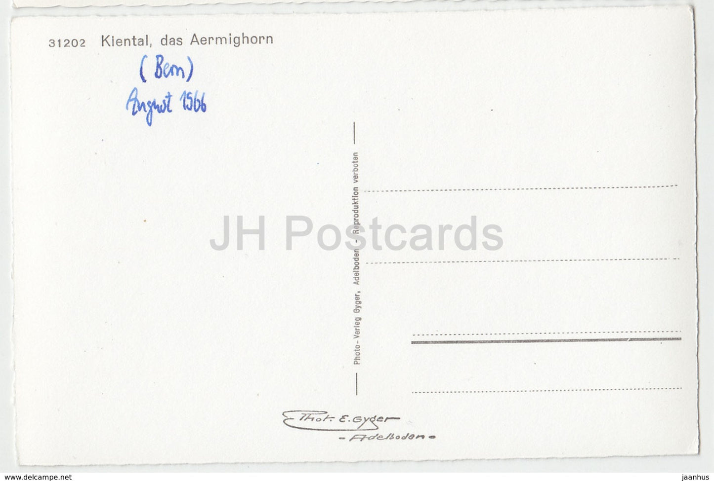 Kiental - das Aermighorn - 31202 - Switzerland - 1966 - used