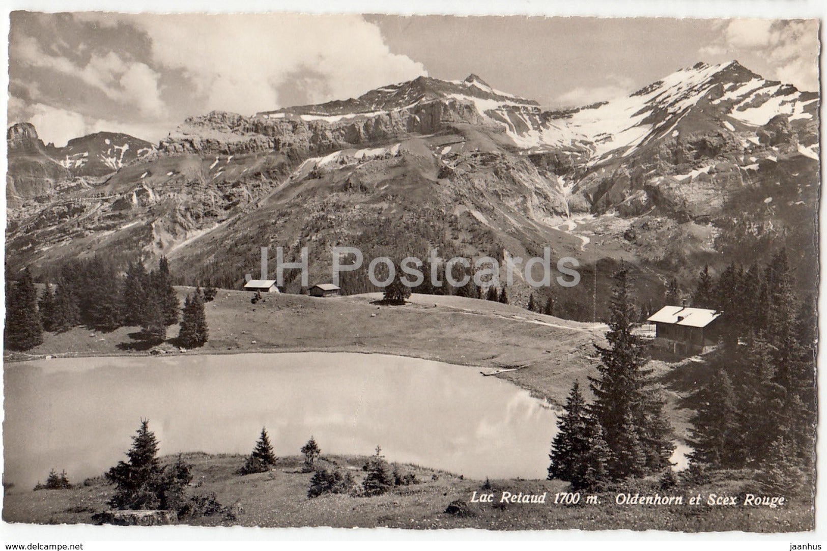 Lac Retaud 1700 m - Oldenhorn et Scex Rouge - 9532 - Switzerland - 1958 - used - JH Postcards