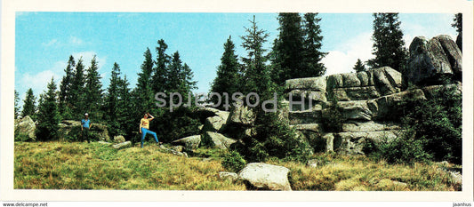 rocks Painted stones - Hutsul Places - 1986 - Ukraine USSR - unused - JH Postcards