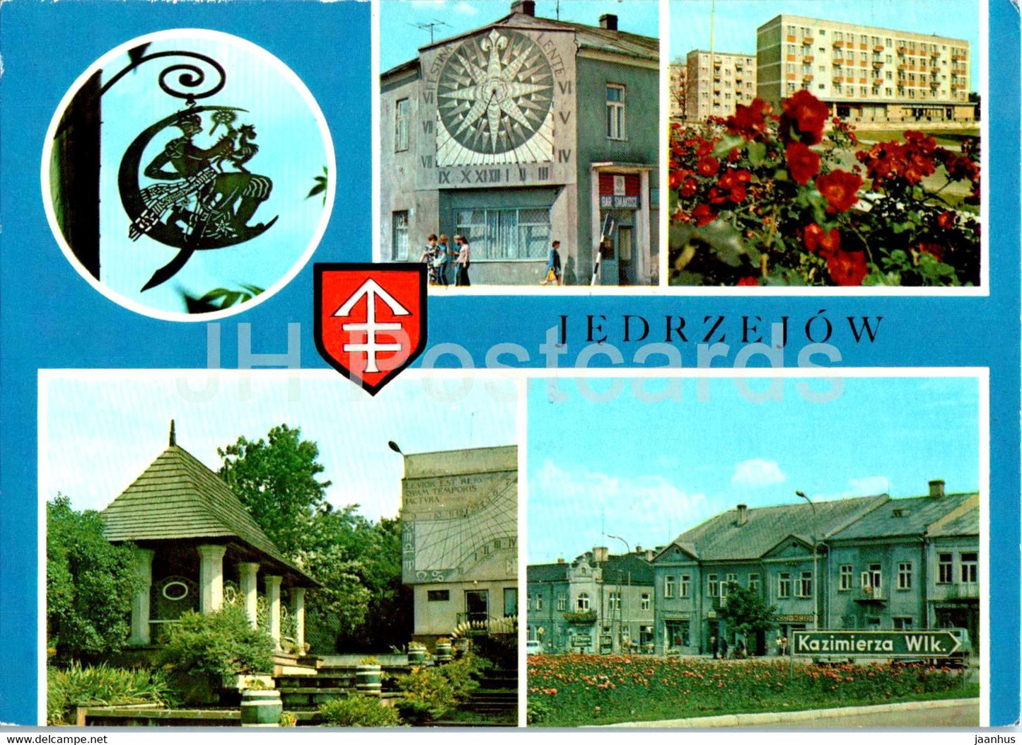 Jedrzejow - Zegar sloneczny - Muzeum - Rynek - Sundial - Museum - Market Square - multiview - Poland - unused - JH Postcards