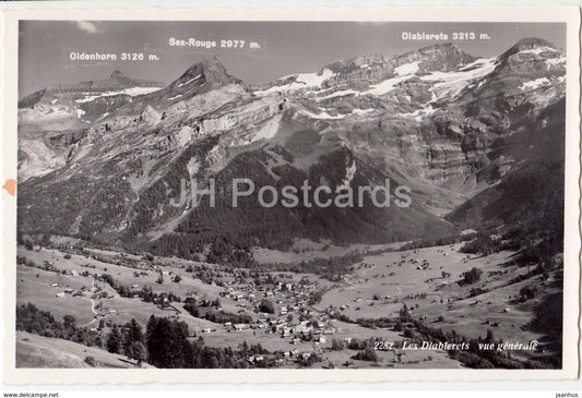 Les Diablerets - vue generale - Oldenhorn - Sex-Rouge - 2282 - Switzerland - old postcard - unused - JH Postcards