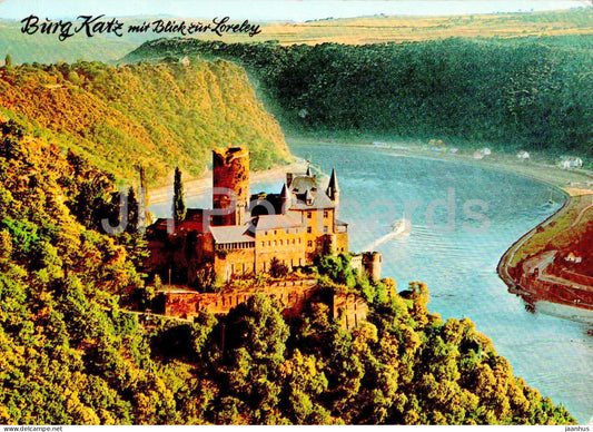 Burg Katz mit Blick zur Loreley - castle - RH 615 - Germany - unused - JH Postcards