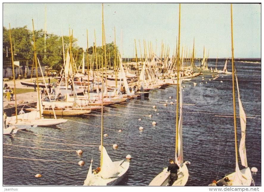 Marina on Pirita river - sailing boat - yacht - Tallinn - Estonia USSR - 1965 - unused - JH Postcards