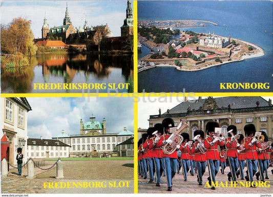 Frederiksborg castle - Kronborg - Fredensborg castle - Amalienborg - orchestra - multiview - Denmark - used - JH Postcards