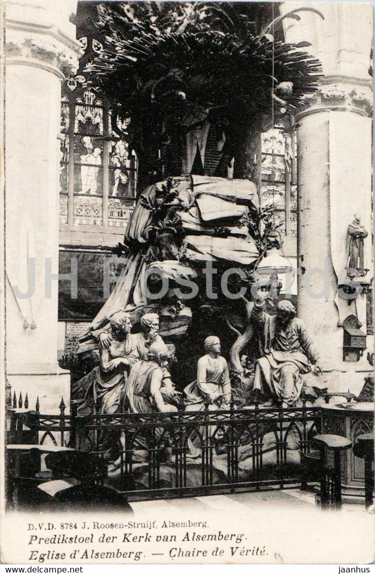 Predikstoel der Kerk van Alsemberg - Eglise d'Alsemberg - Chaire de Verite - 8784 - old postcard - Belgium - unused - JH Postcards