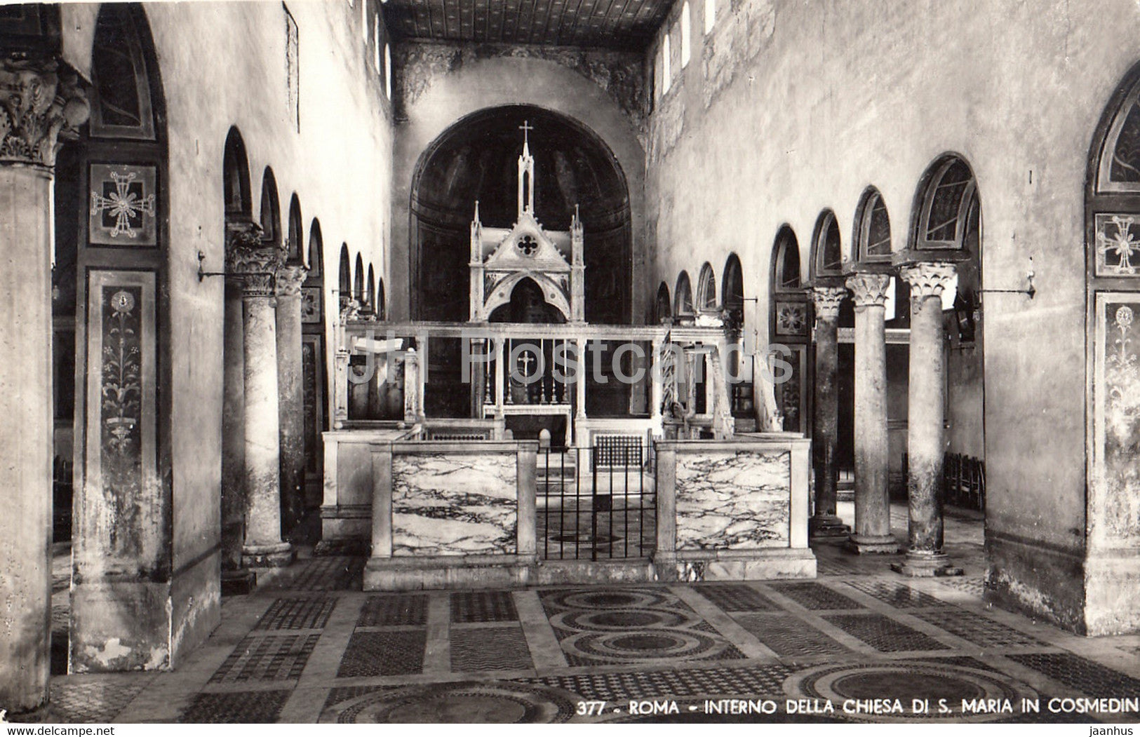 Roma - Rome - Interno della Chiesa di S Maria in Cosmedin - church - 377 - old postcard - Italy - unused - JH Postcards