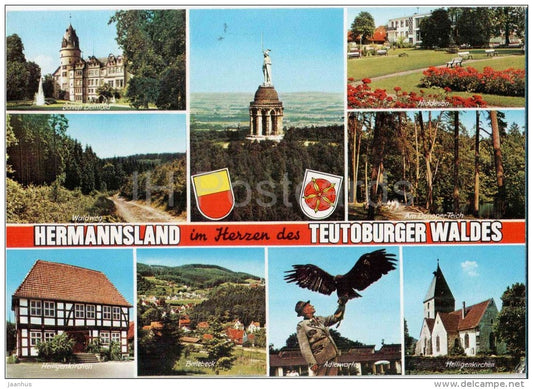 Hermannsland im Herzen des Teutoburger Waldes - Schlosss Detmold - Hiddesen - Berlebeck - Teuto 508 - Germany - gelaufen - JH Postcards