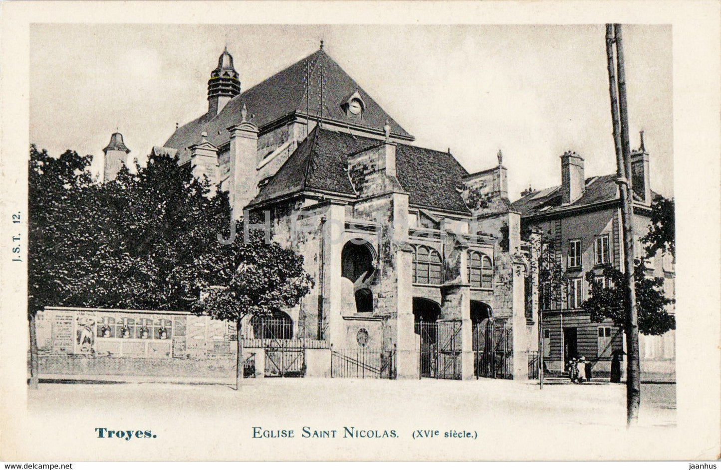 Troyes - Eglise Saint Nicolas - church - old postcard - France - unused - JH Postcards