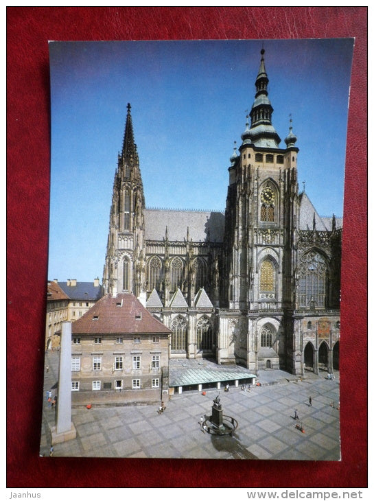 Cathedral of St. Vitus at Prague Castle - Gothic Prague - large format card - CZECH REPUBLIC, CZECHOSLOVAKIA - unused - JH Postcards