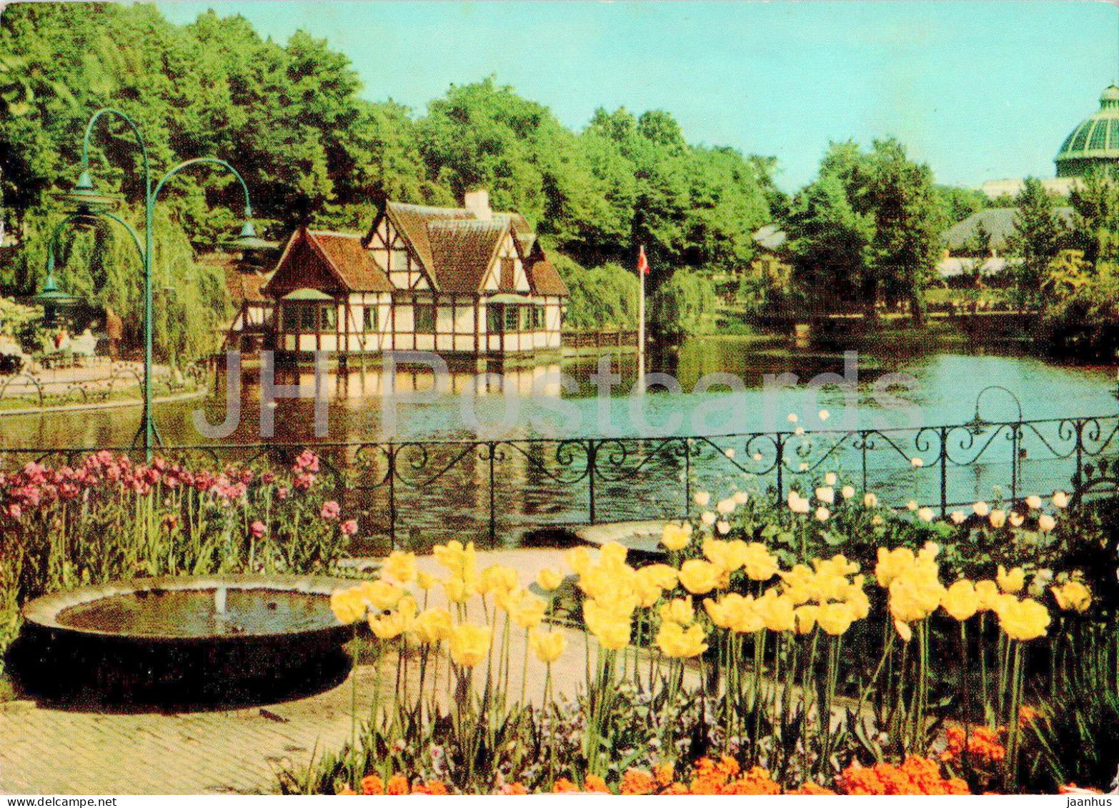 Copenhagen - Kobenhavn - Tivolisoen - Tivoli Lake - old postcard - 71 - 1959 - Denmark - used - JH Postcards