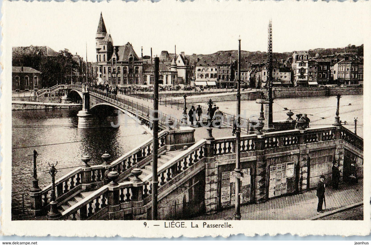 Liege - La Passerelle - 9 - bridge - old postcard - Belgium - unused - JH Postcards