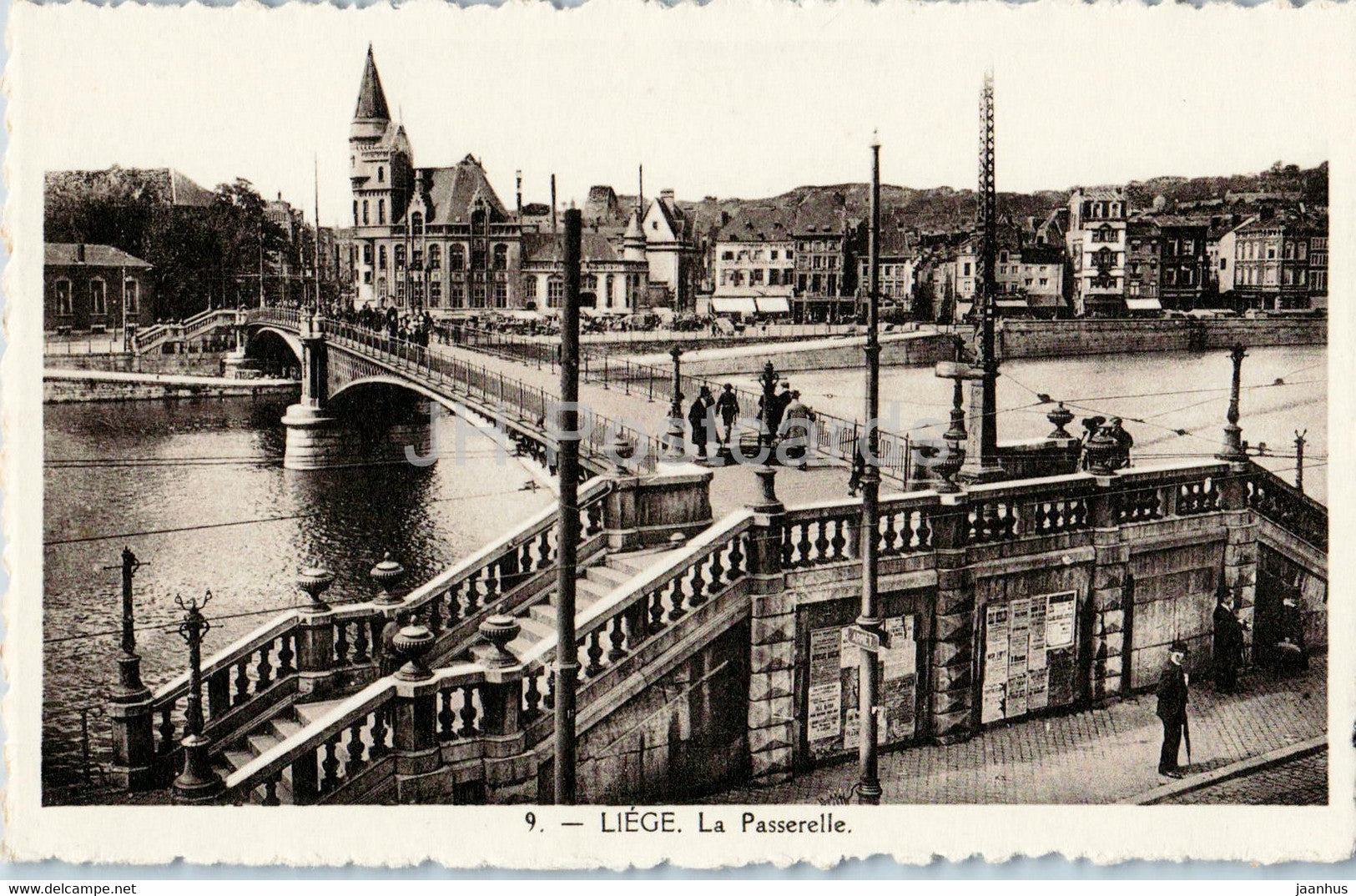 Liege - La Passerelle - 9 - bridge - old postcard - Belgium - unused - JH Postcards