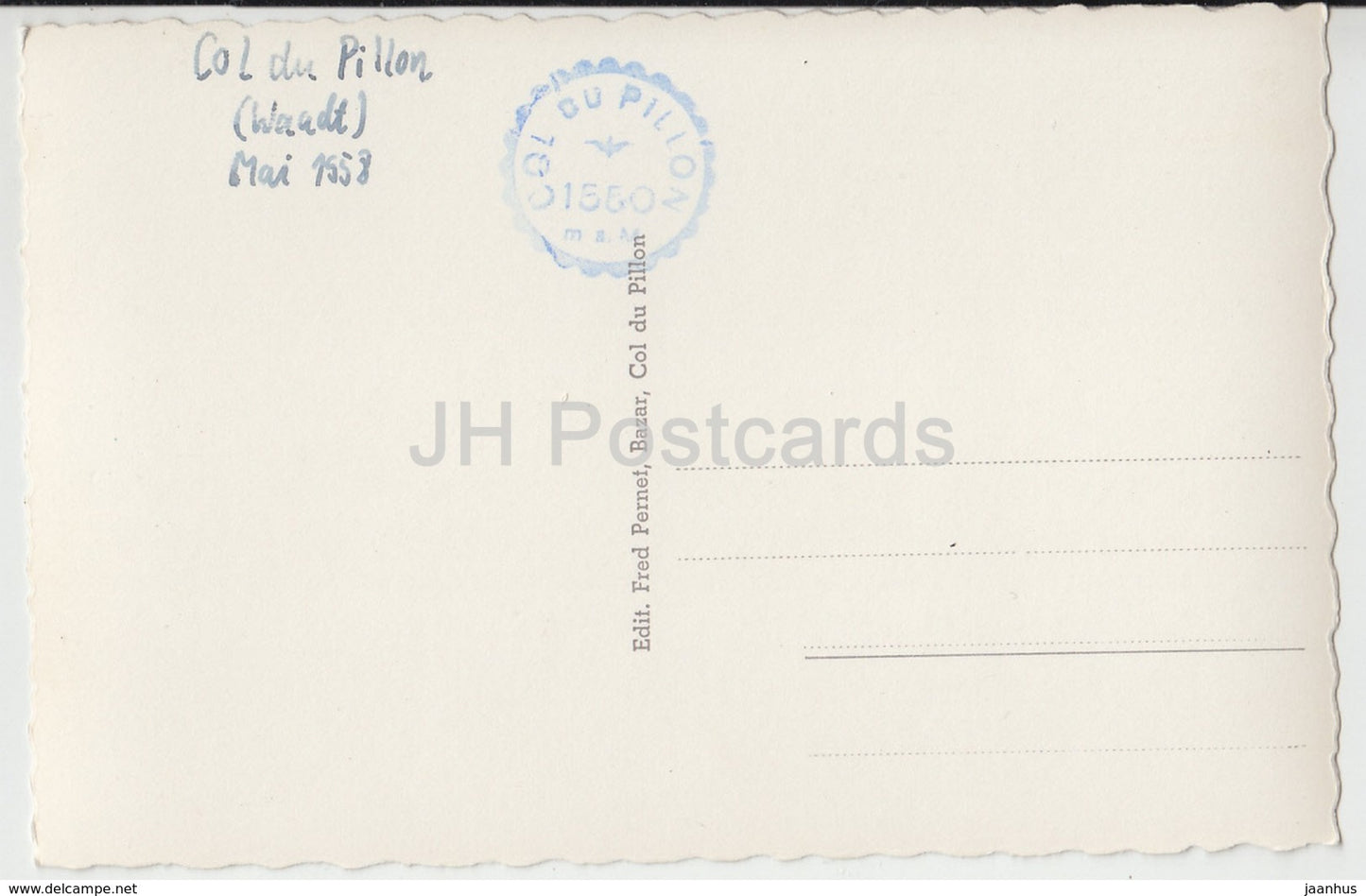 Route du Pillon 1550 m et Schlauhorn - 10361 - Switzerland - 1958 - used