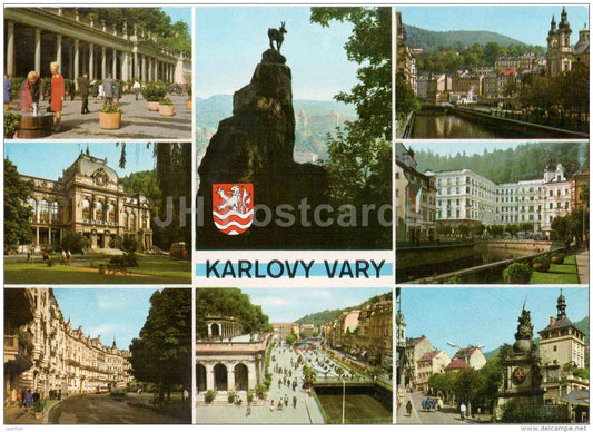 architecture - spa - Karlovy Vary - Czech - Czechoslovakia - unused - JH Postcards