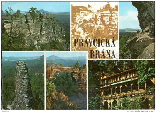 Pravcicka Brana - Hrensko - rock formations - Czechoslovakia - Czech - used 1975 - JH Postcards