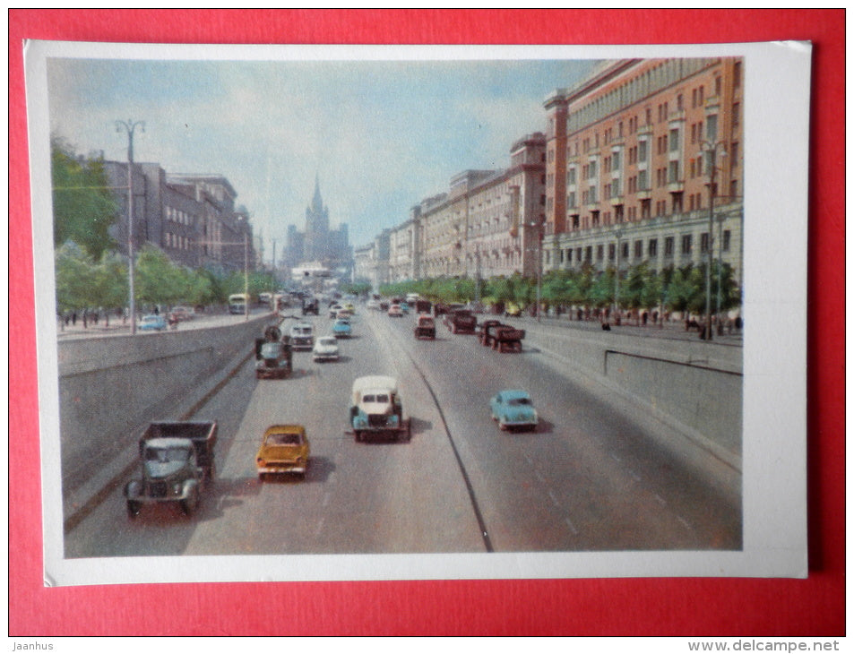 Bolshaya Sadovaya street - trucks - traffic - Moscow - 1963 - Russia USSR - unused - JH Postcards