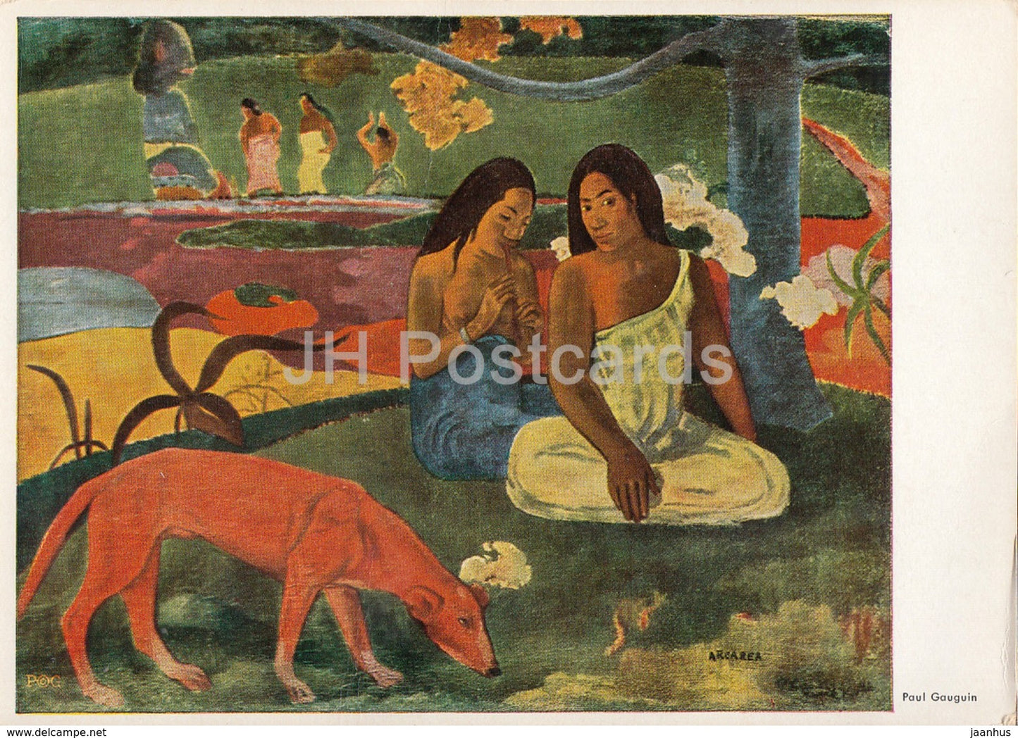 painting by Paul Gauguin - Arearea - French art - Germany - unused - JH Postcards