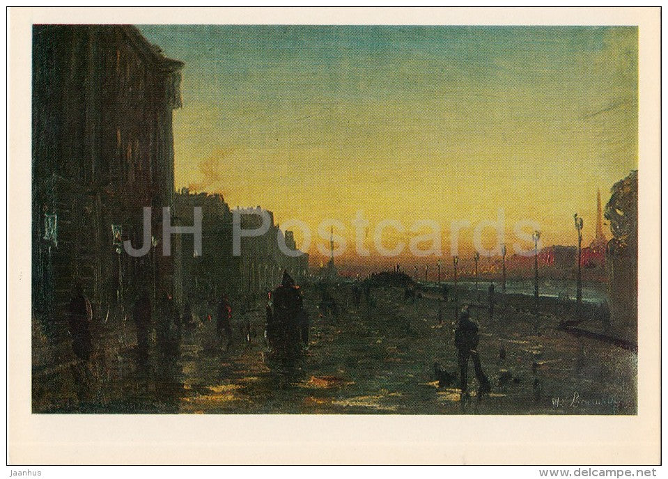 painting by F. Vasilyev - Daybrake in Petersburg - Russian art - Russia USSR - 1981 - unused - JH Postcards