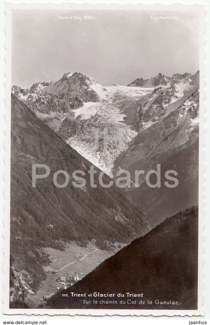 Trient et Glacier du Trient - Sur le chemin du Col de la Gueulaz - 1118 - Switzerland - 1958 - used - JH Postcards