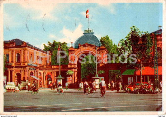 Copenhagen - Kobenhavn - Indgangen til Tivoli - Entrance to Tivoli - old postcard - 83 - Denmark - used - JH Postcards