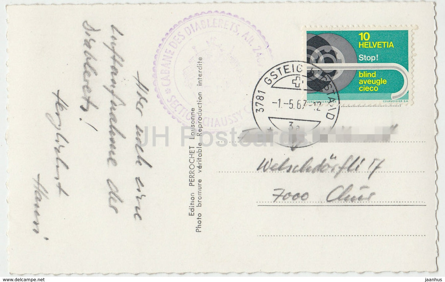 Les Diablerets 3222 m - 1147 - Switzerland - 1967 - used