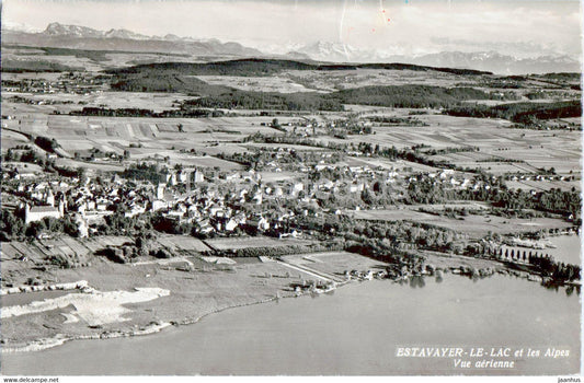 Estavayer Le Lac et les Alpes - Vue Aerienne - 10639 - 1961 - Switzerland - used - JH Postcards