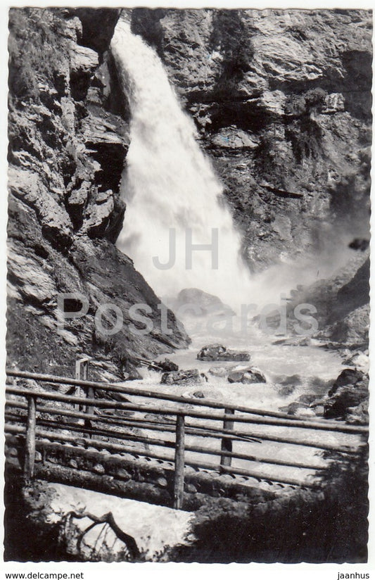 Pochtenfall bei Griesalp - Kiental - Kl. Brucke uber die Pochtenschlucht - waterfall - 118 - Switzerland - 1966 - used - JH Postcards