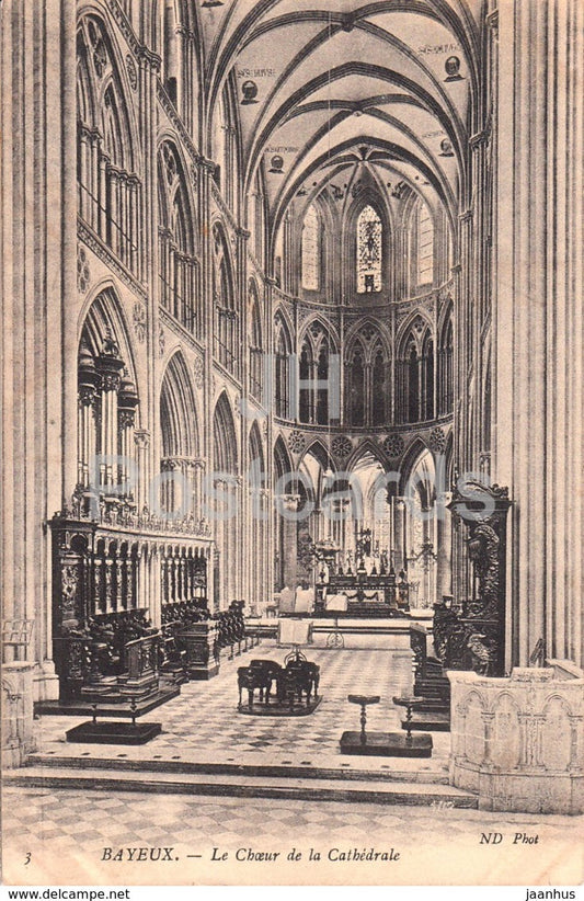 Bayeux - Le Choeur de la Cathedrale - cathedral - E. Lucas - 3 - old postcard - 1905 - France - used