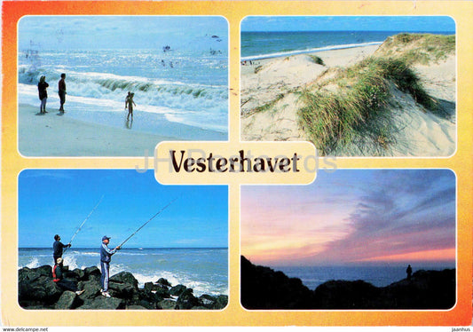 Vesterhavet - The North Sea - sea - beach - fishing - multiview - 1996 - Denmark - used - JH Postcards