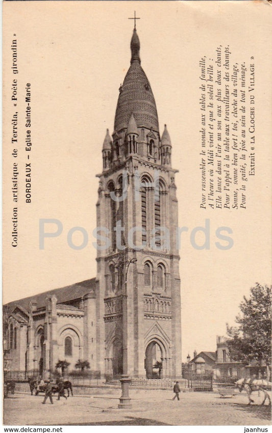 Bordeaux - Eglise Sainte Marie - church - old postcard - France - used - JH Postcards