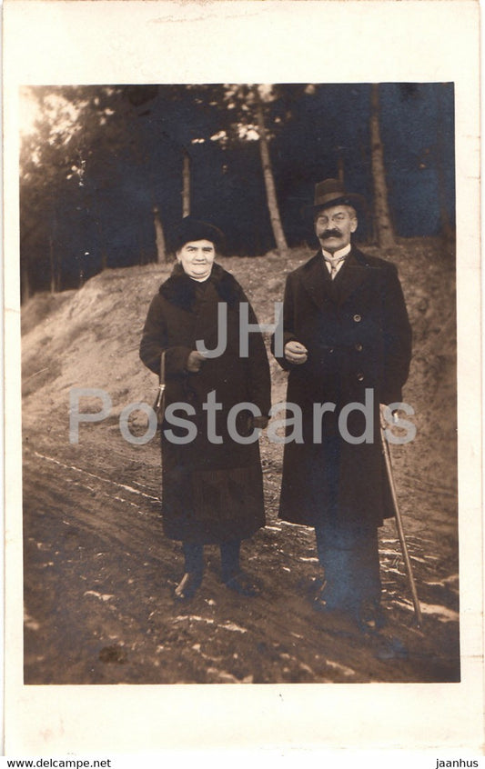 old couple - woman and man - old postcard - Germany - unused - JH Postcards